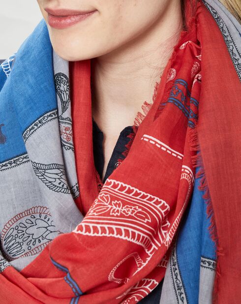 Foulard Béa rouge - 100x200 cm