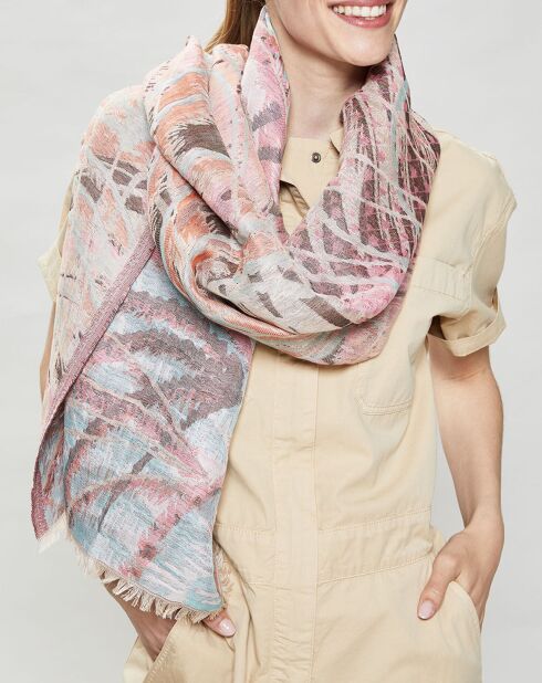 Foulard en Coton Cabaret rose - 60x200 cm