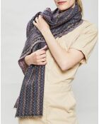 Foulard Minette 100% Laine bleu marine - 40x165 cm