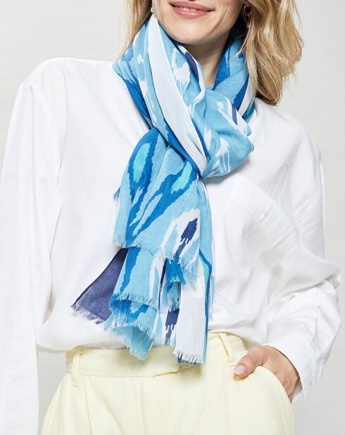 Étole en Coton Ylang bleue - 100x200 cm