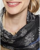 Étole en Laine & Coton Hugon noire - 50x210 cm