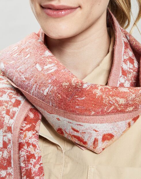 Foulard en Coton & Soie Solstice rouge - 30x150 cm