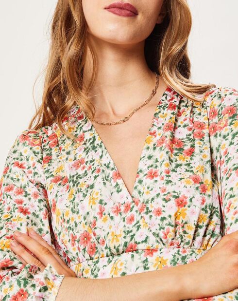 Robe Andreanne imprimée écrue