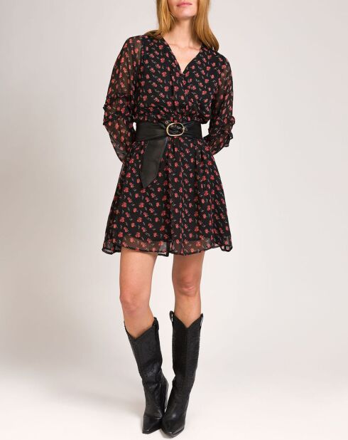 Robe Omaya opale imprimée noire