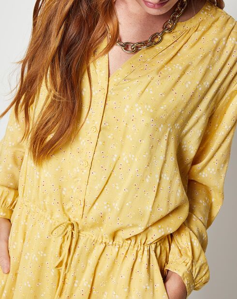 Gelbes Voltige-Kleid