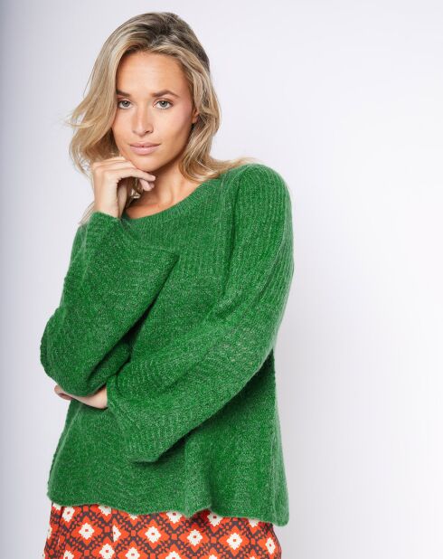 Pull en Laine mélangée Evasé Augustin vert