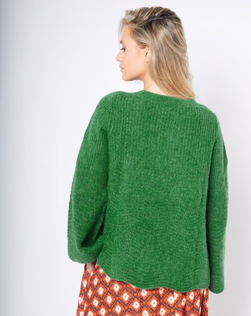 Pull en Laine mélangée Evasé Augustin vert