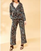 Pantalon en Velours Margua imprimé cachemire émeraude