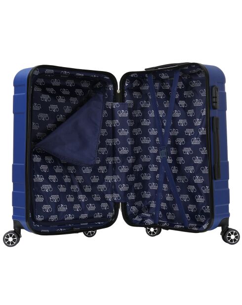 Valigia da cabina Lyra 4 ruote doppie 55 cm blu