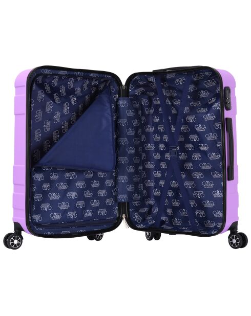 Valise Cabine 4 roues doubles Lyra 55 cm violette