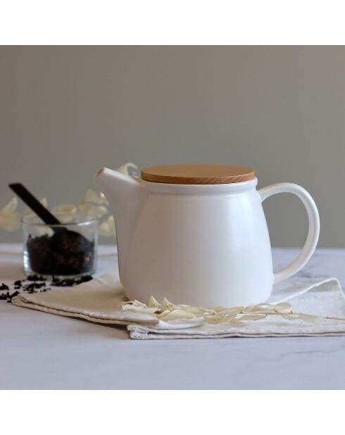 Théière Mona en porcelaine blanche -  1L