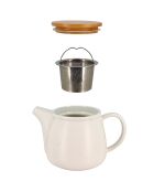 Théière Mona en porcelaine blanche -  1L