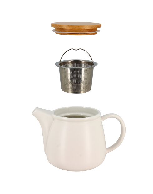Théière Mona en porcelaine blanche -  1L