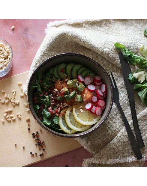 Poke Bowl en grès vert - D.18 cm