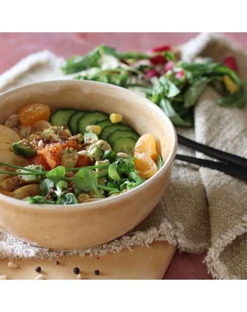 Poke Bowl en grès ocre - D.18 cm
