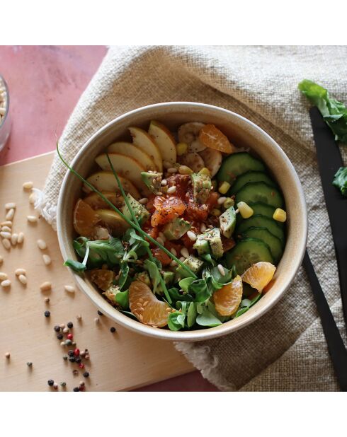 Poke Bowl en grès ocre - D.18 cm