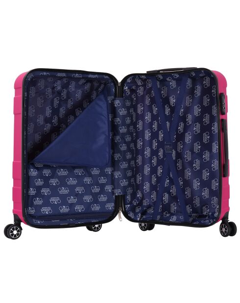 Valise Long Séjour 4 roues doubles Lyra 75 cm rose