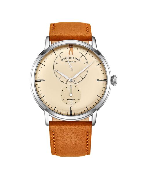 Montre Homme en Cuir Quartz Symphony marron