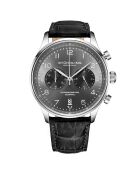 Montre Homme en Cuir Quartz Monaco noire