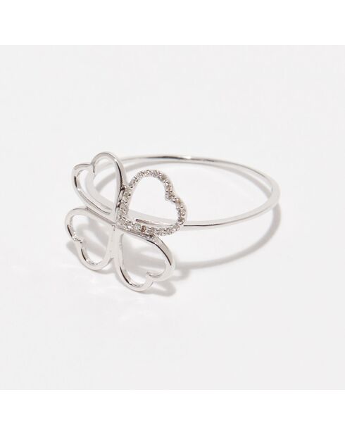 Bague Diamants 0.04 ct or blanc