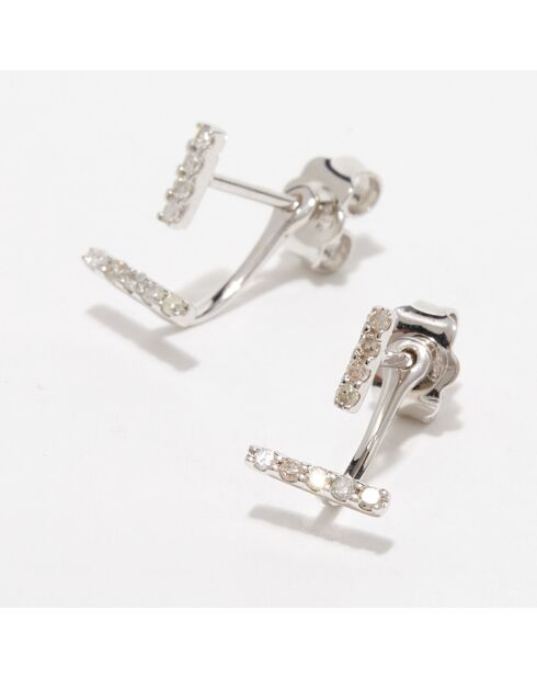 Boucles d'oreilles Diamants 0.12 ct or blanc