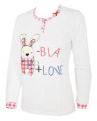 Pyjama manches longues & Pantalon Malika rouge/blanc