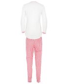 Pyjama manches longues & Pantalon Malika rouge/blanc