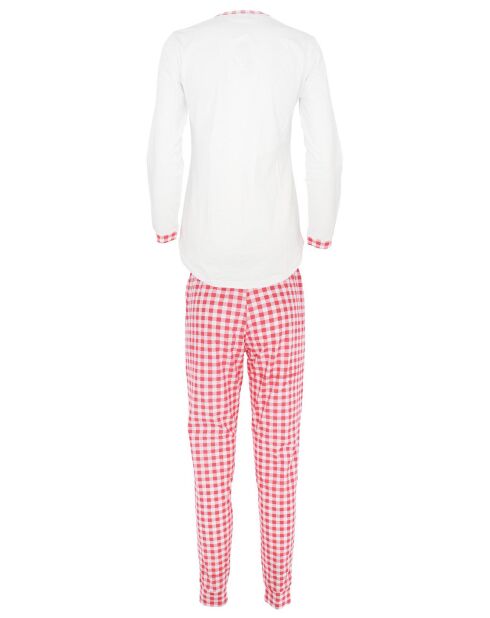 Pyjama manches longues & Pantalon Malika rouge/blanc