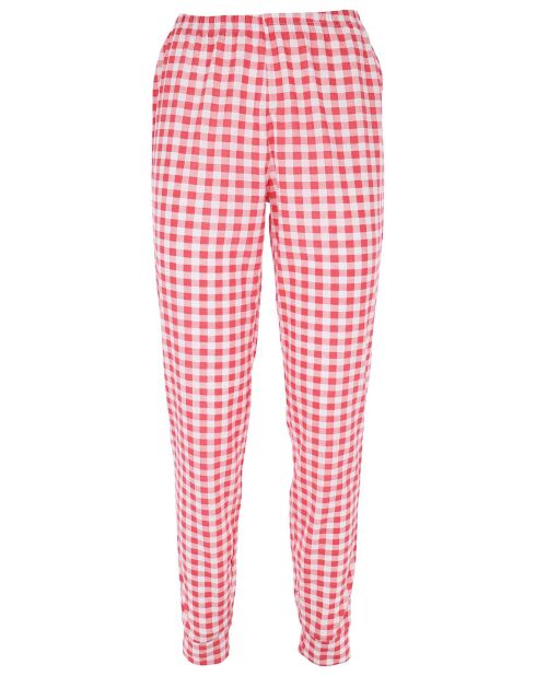 Pyjama manches longues & Pantalon Malika rouge/blanc