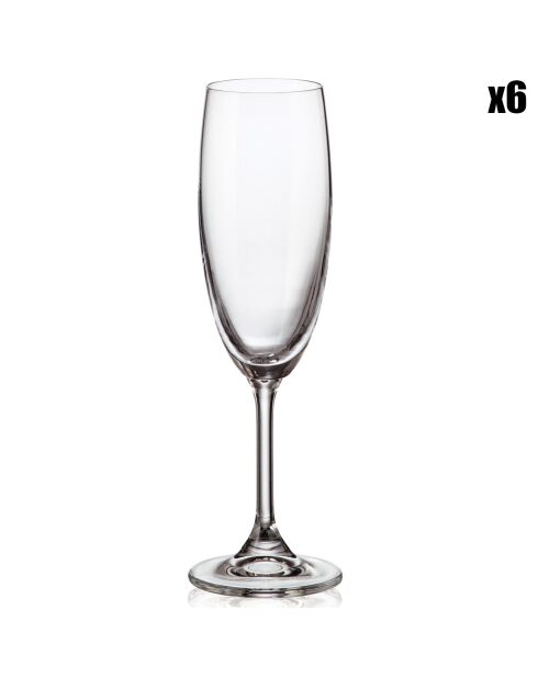6 Flûtes à vin Oslo transparents -  20cl