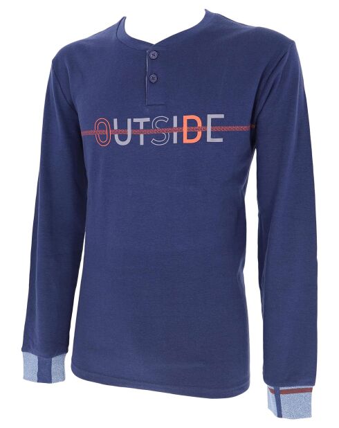 Pyjama manches longues & Pantalon Matei bleu/rouge