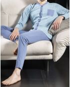 Pyjama manches longues & Pantalon Matys gris/bleu