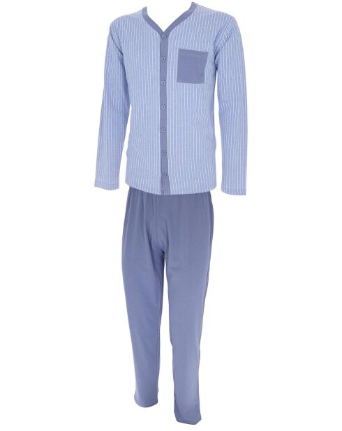 Pyjama manches longues & Pantalon Matys gris/bleu