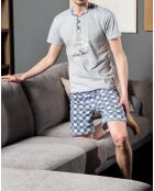 Pyjama manches courtes & Short Mike gris