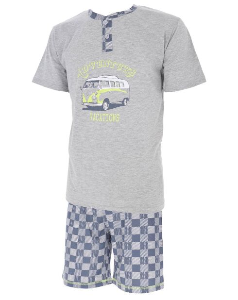 Pyjama manches courtes & Short Mike gris