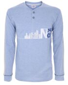 Pyjama manches longues & Pantalon Milo bleu denim/gris