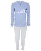 Pyjama manches longues & Pantalon Milo bleu denim/gris