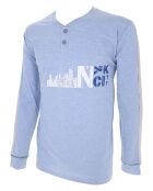 Pyjama manches longues & Pantalon Milo bleu denim/gris