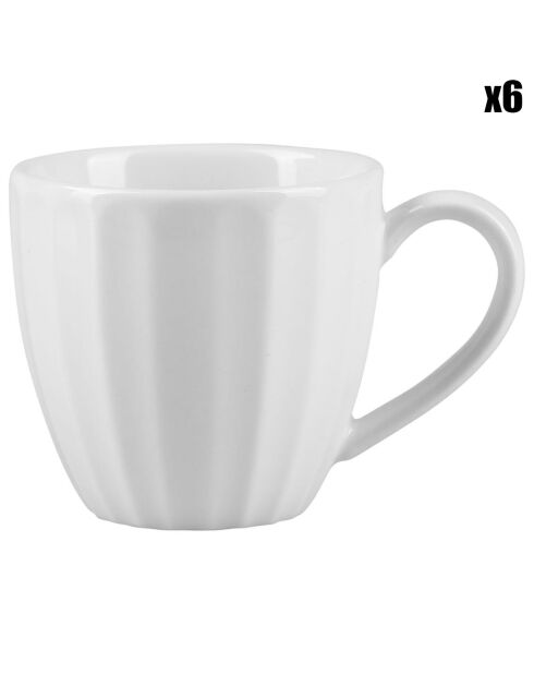 6 Tasses en Porcelaine Doux Souvenirs blanches - 9 cl