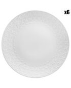 6 Assiettes de présentation en Porcelaine Calais Caudry blanches - D.30.5 cm