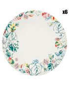 6 Assiettes plates en Grès A Travers Champs multicolores - D.27 cm