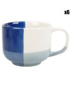 6 Tasses Sonia & Robert bleues -  21cl