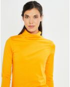 T-Shirt 100% Coton Bio col roulé jaune foncé