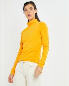 T-Shirt 100% Coton Bio col roulé jaune foncé