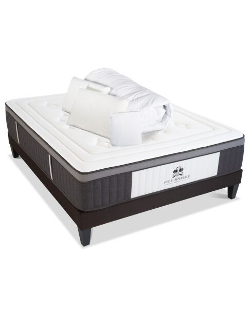 Pack Prêt-à-Dormir Suite Impériale blanc/gris anthracite - 180x200 cm