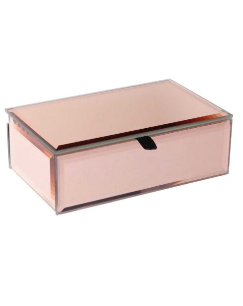 Boîte à bijoux miroir cuivré - 16x5.5x9.5 cm