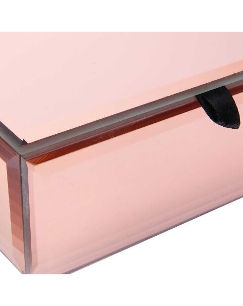 Boîte à bijoux miroir cuivré - 16x5.5x9.5 cm