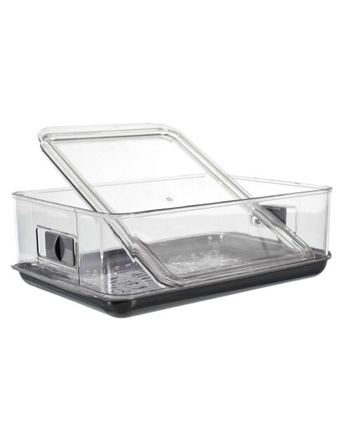 Boîte de conservation fruits et légumes 3.5l  transparent/gris - 18x9.2x27 cm