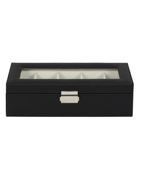 Boîte pour 5 montres  noire - 29x8x12 cm