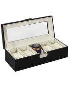 Boîte pour 5 montres  noire - 29x8x12 cm